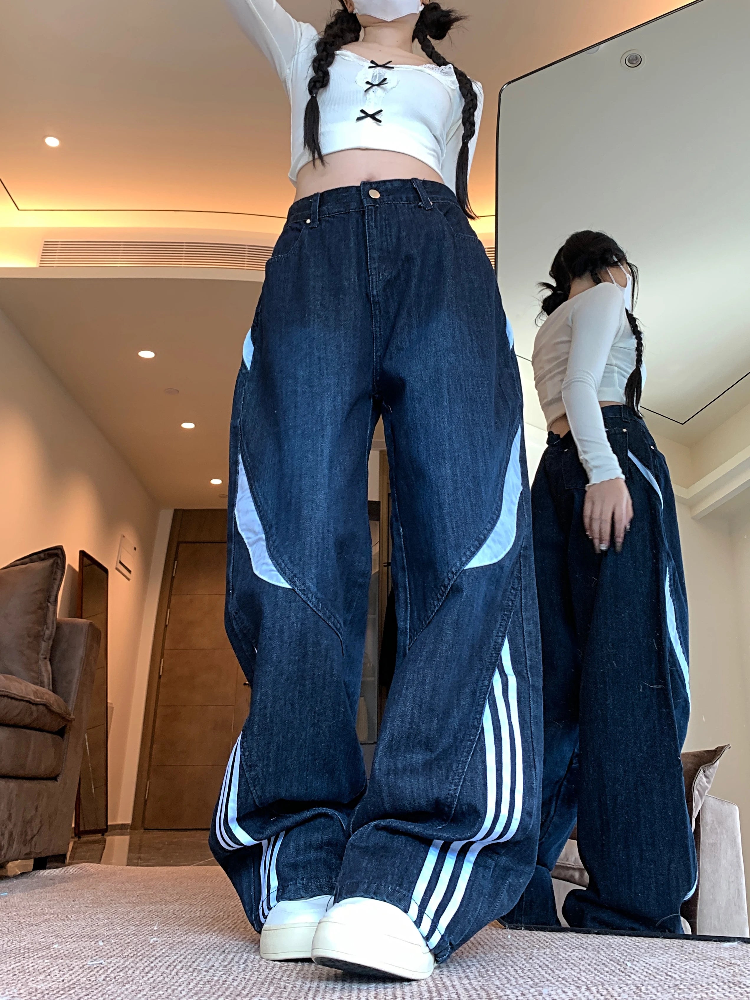 Striped Wide Jeans